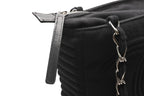 Chanel Chain Handbag CC Logo Quilted Black Cotton Jersey Silver — view 6