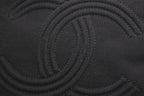 Chanel Chain Handbag CC Logo Quilted Black Cotton Jersey Silver — view 5