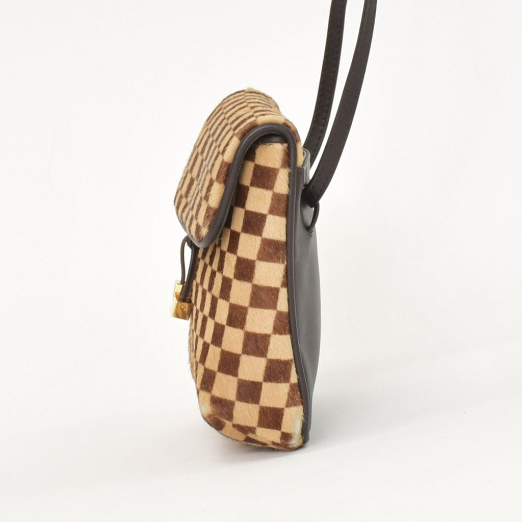 Louis Vuitton Damier Sauvage Gazelle Cross Calf Hair Brown Crossbody — view 3
