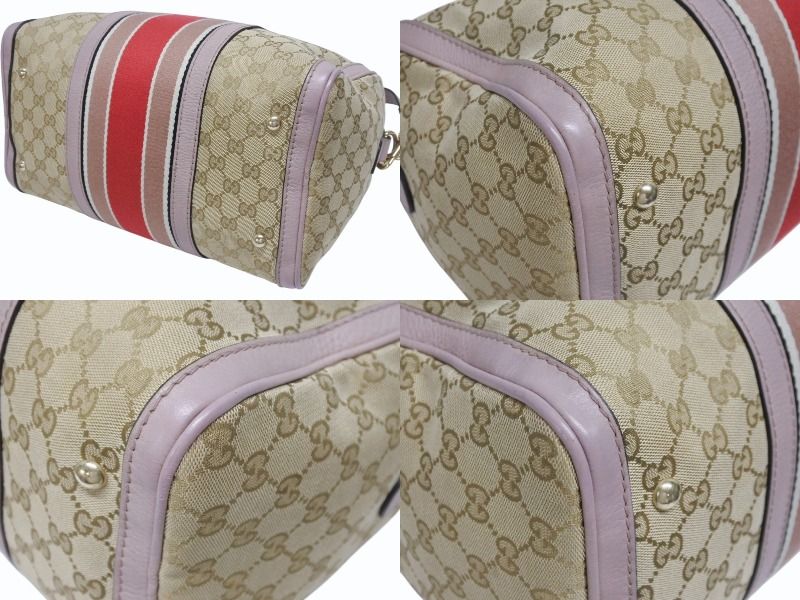 Gucci Shoulder Bag 2-Way GG Canvas Leather Beige Light Purple — view 6