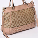 Gucci GG Canvas 2-Way Shoulder Bag Pink Brown — view 3