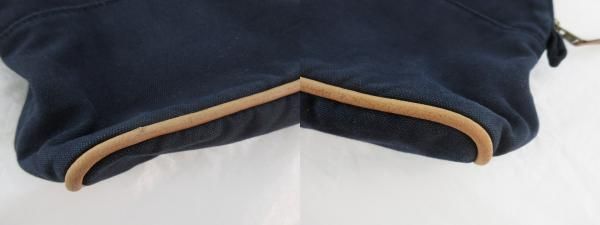 Hermes Bolide Pouch Canvas Cotton Navy Makeup Case — view 8