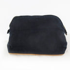 Hermes Bolide Pouch Canvas Cotton Navy Makeup Case — view 2