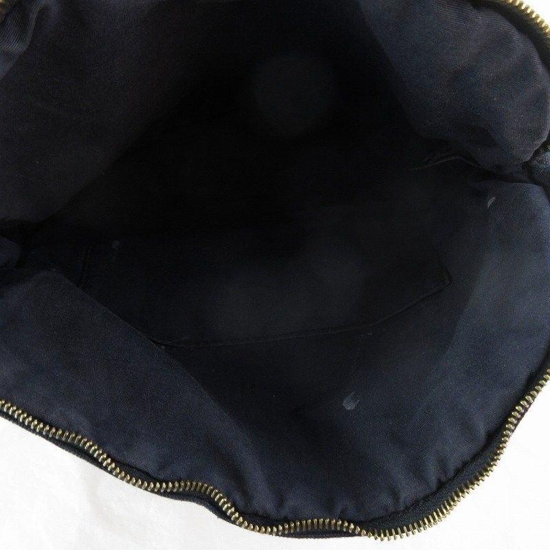 Hermes Bolide Pouch Canvas Cotton Navy Makeup Case — view 4