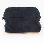 Hermes Bolide Pouch Canvas Cotton Navy Makeup Case