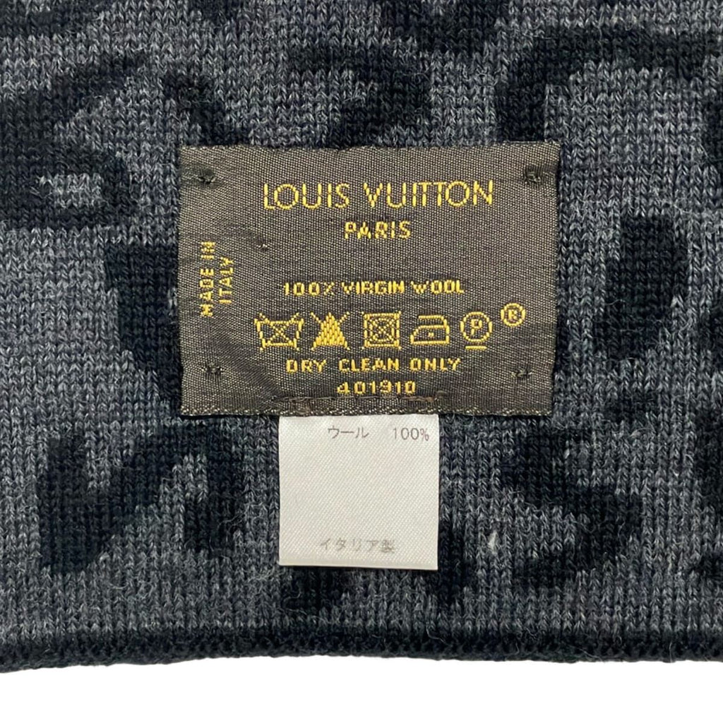 Louis Vuitton Scarf Echarpe Graffiti Brown Marine Wool — view 2