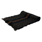 Gucci Scarf Black Brown Dark GG Pattern Wool