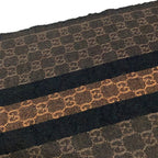 Gucci Scarf Black Brown Dark GG Pattern Wool — view 4
