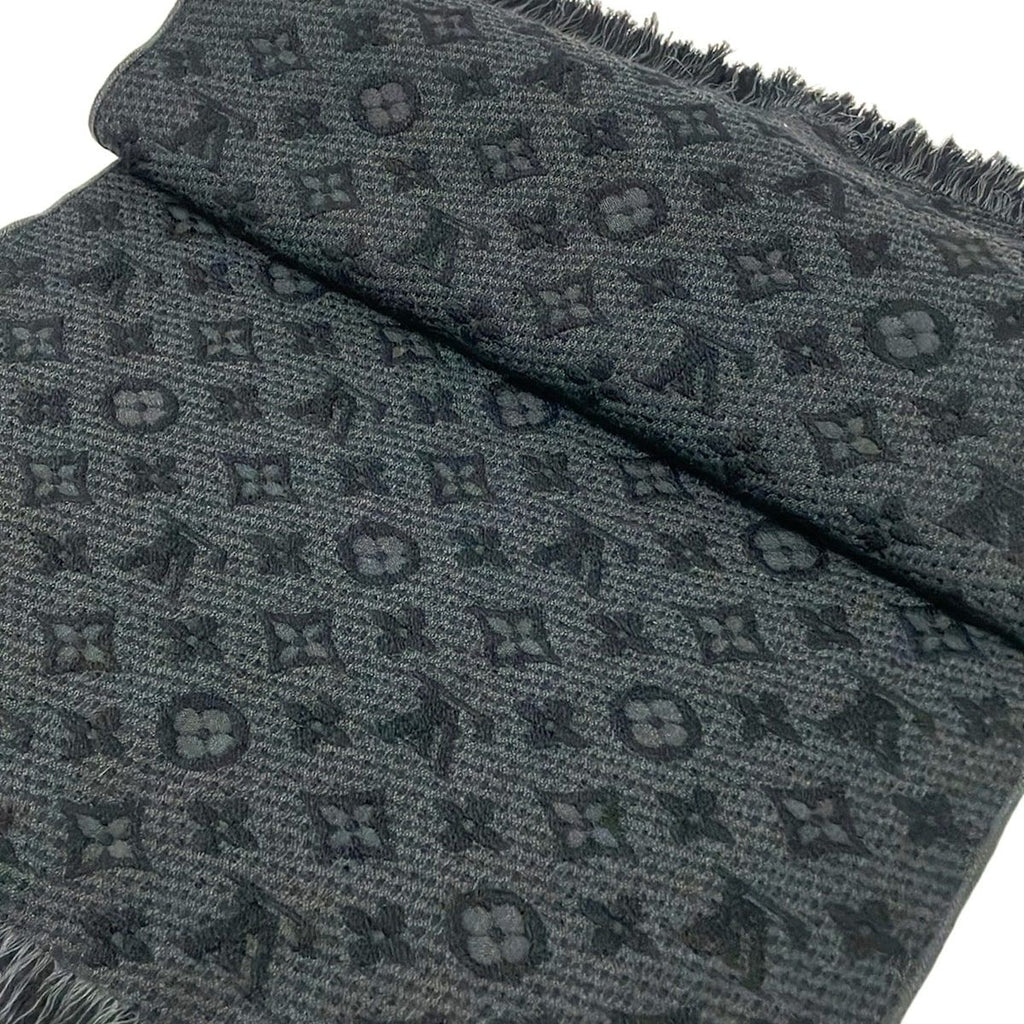 Louis Vuitton Scarf Echarpe Monogram Classic Noir Wool — view 3