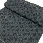 Louis Vuitton Scarf Echarpe Monogram Classic Noir Wool — view 3