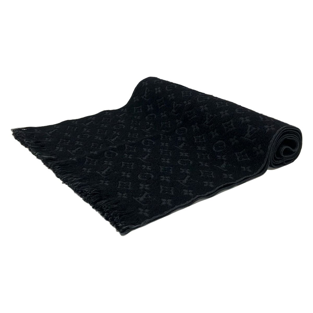 Louis Vuitton Scarf Echarpe Monogram Classic Noir Wool