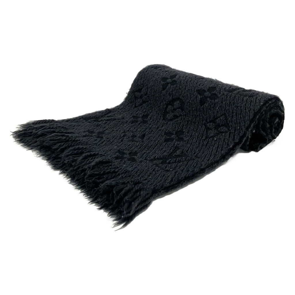 Louis Vuitton Scarf Echarpe Logo Mania Anthracite Wool Silk
