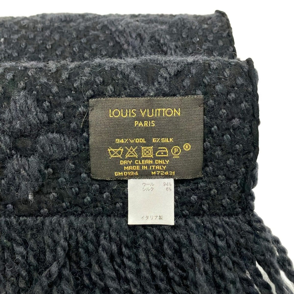 Louis Vuitton Scarf Echarpe Logo Mania Anthracite Wool Silk — view 2