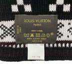 Louis Vuitton Shawl Black Dark Gray Light Wool Scarf — view 2