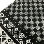 Louis Vuitton Shawl Black Dark Gray Light Wool Scarf — view 3