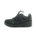 Louis Vuitton LV Trainer Line Sneakers Suede Leather Logo 6 Black
