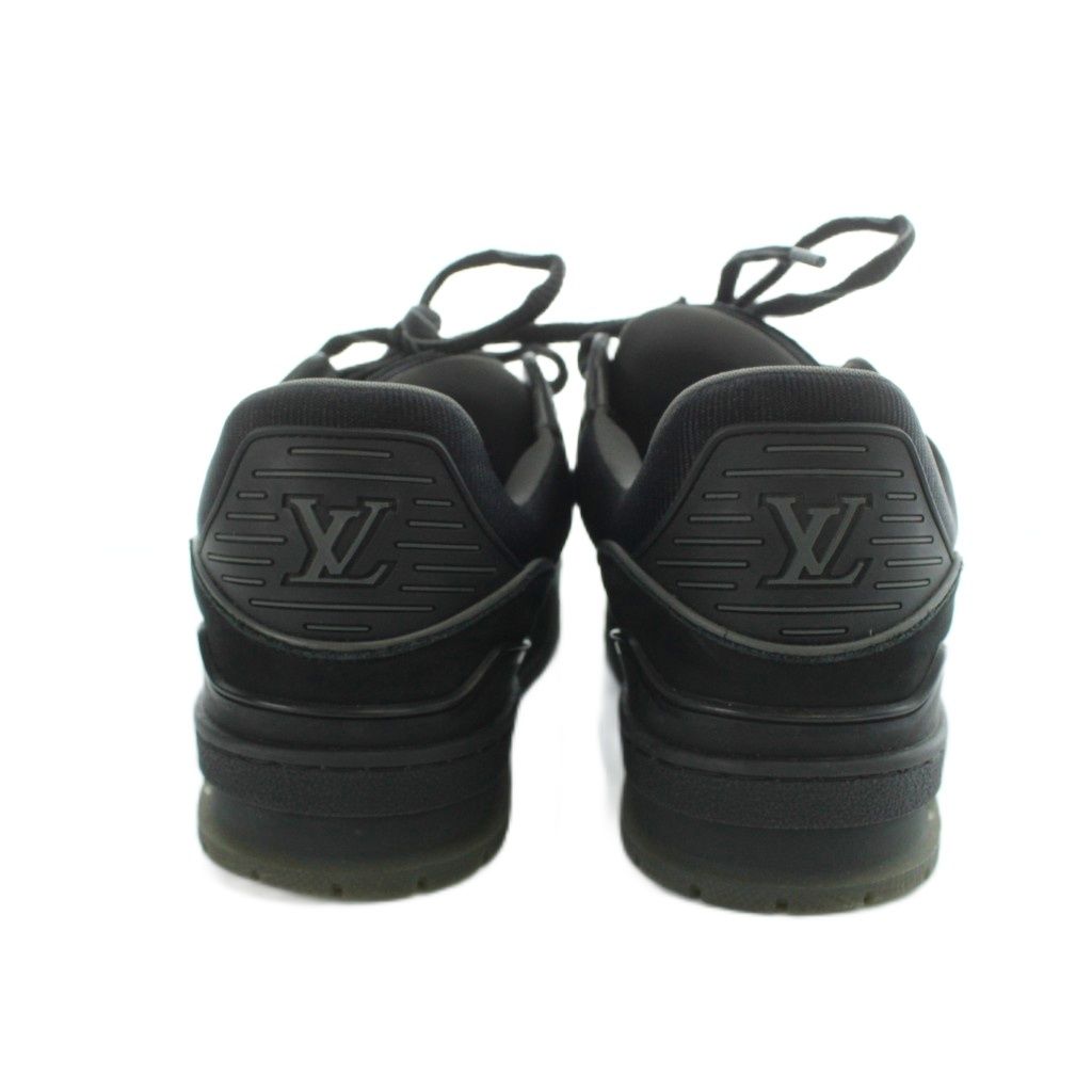 Louis Vuitton LV Trainer Line Sneakers Suede Leather Logo 6 Black — view 5