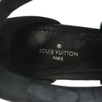 Louis Vuitton Horizon Line Sandals High Heels Logo Leather Gold 34 Black — view 7