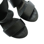 Louis Vuitton Horizon Line Sandals High Heels Logo Leather Gold 34 Black — view 3