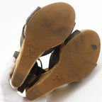 Louis Vuitton Monogram Wedge Sole Cotton Brown Sandals — view 5