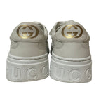 Gucci GG Embossed Leather Sneakers 37 White — view 3
