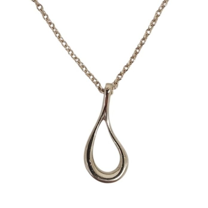 Tiffany & Co Open Teardrop Necklace 925 Sterling Silver