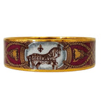 Hermes Enamel GM Cloisonne Cheval Bangle Bordeaux Bracelet — view 3