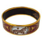 Hermes Enamel GM Cloisonne Cheval Bangle Bordeaux Bracelet