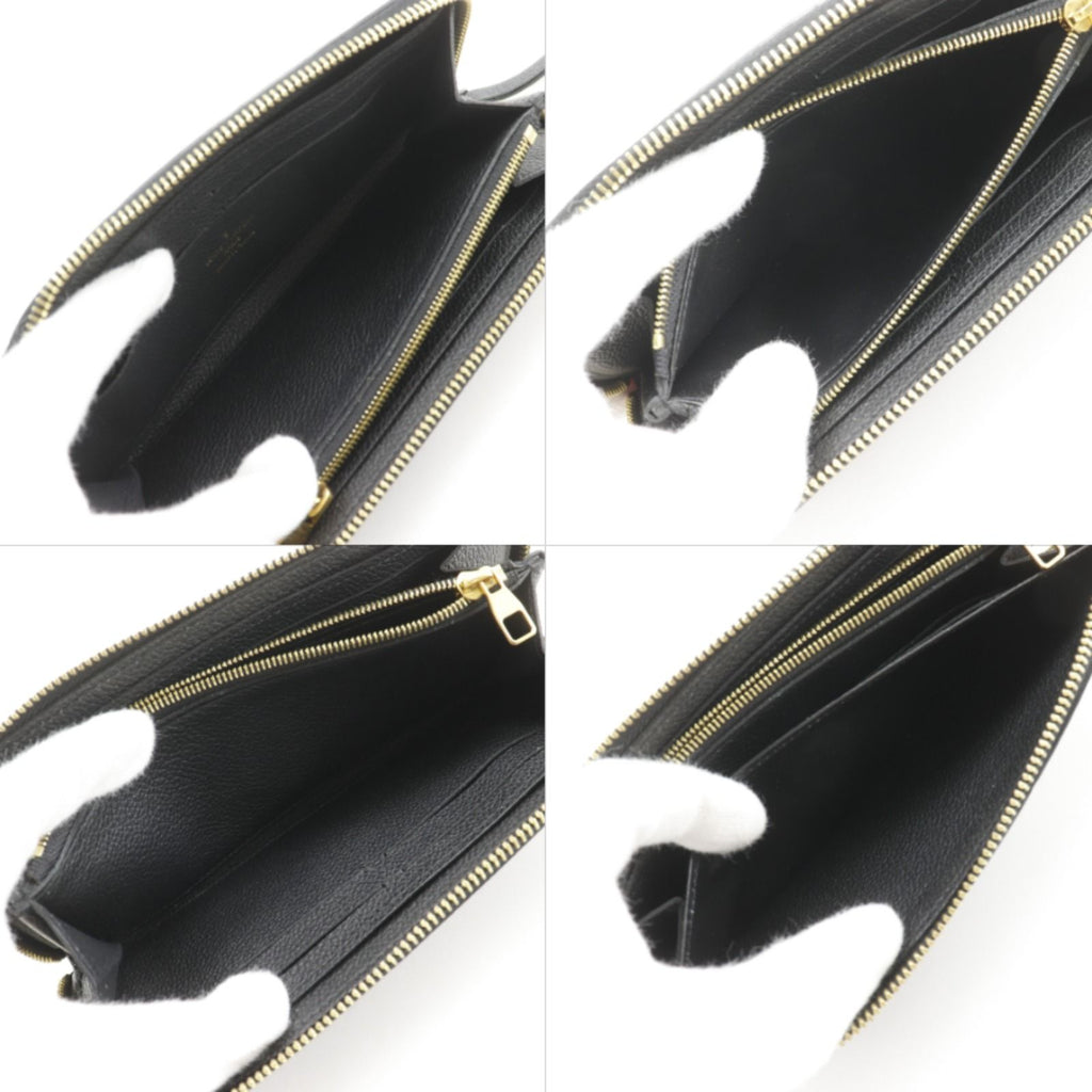 Louis Vuitton Portefeuille Clemence Zip Around Monogram Empreinte Noir Black — view 6