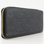 Louis Vuitton Portefeuille Clemence Zip Around Monogram Empreinte Noir Black — view 3