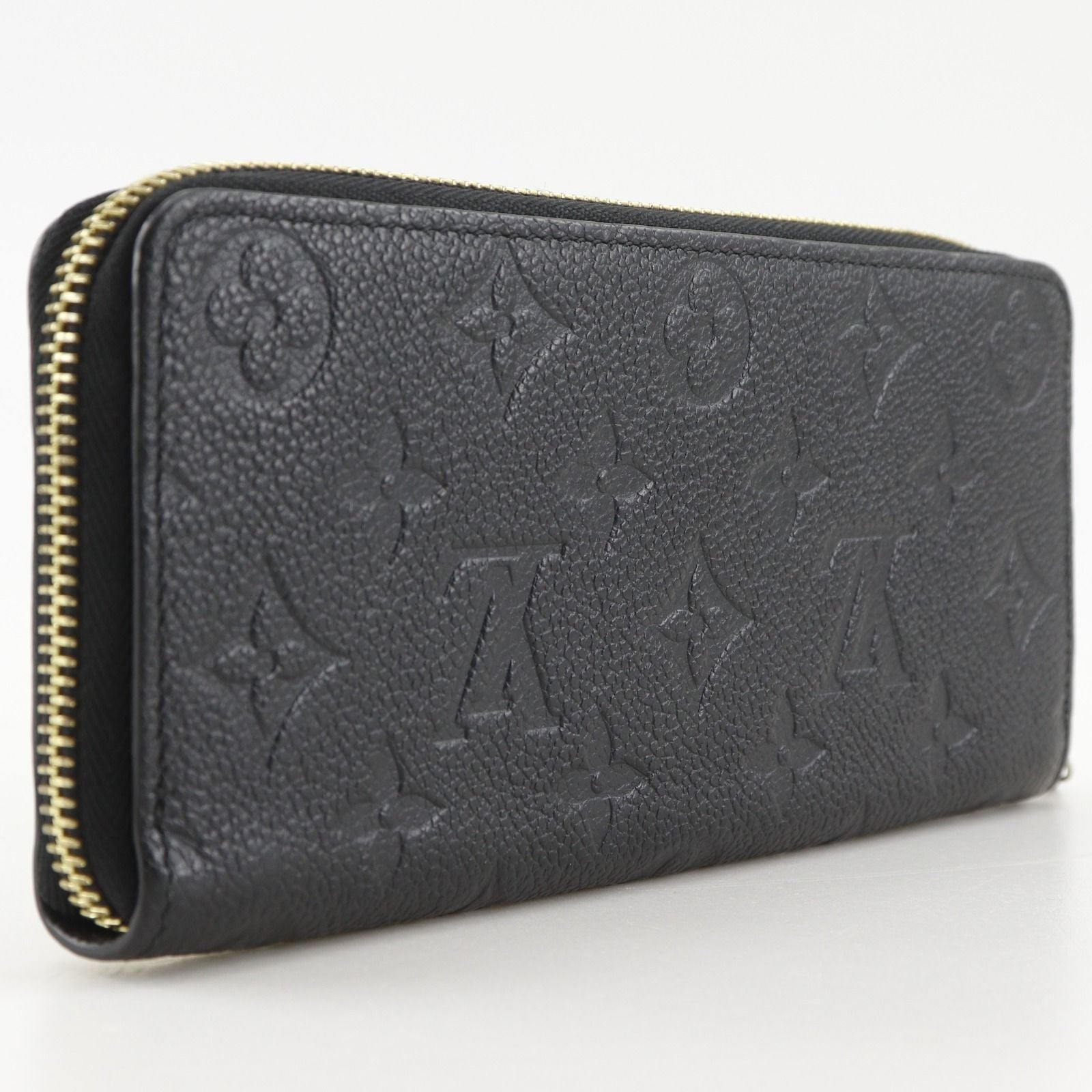 Louis Vuitton Portefeuille Clemence Zip Around Monogram Empreinte Noir Black — view 3