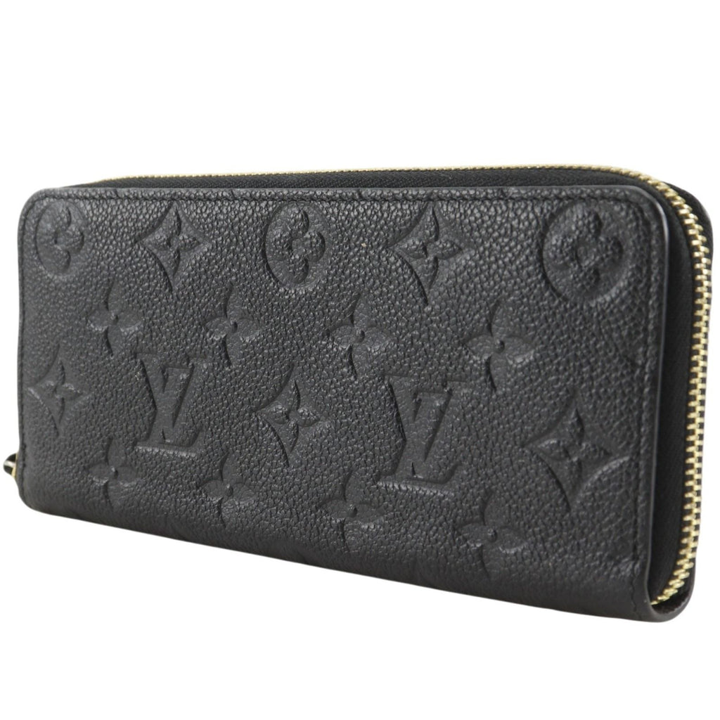 Louis Vuitton Portefeuille Clemence Zip Around Monogram Empreinte Noir Black — view 2