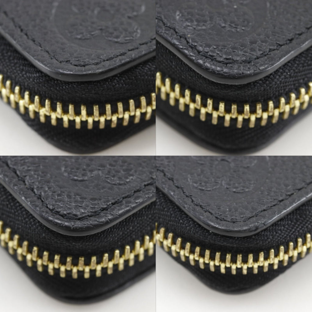 Louis Vuitton Portefeuille Clemence Zip Around Monogram Empreinte Noir Black — view 4
