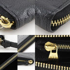 Louis Vuitton Portefeuille Clemence Zip Around Monogram Empreinte Noir Black — view 9