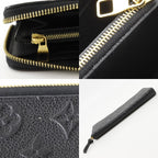 Louis Vuitton Portefeuille Clemence Zip Around Monogram Empreinte Noir Black — view 8