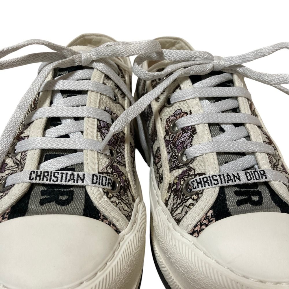 Dior Walk'n' Florilegio Flower Embroidery Sneakers 36 White — view 7