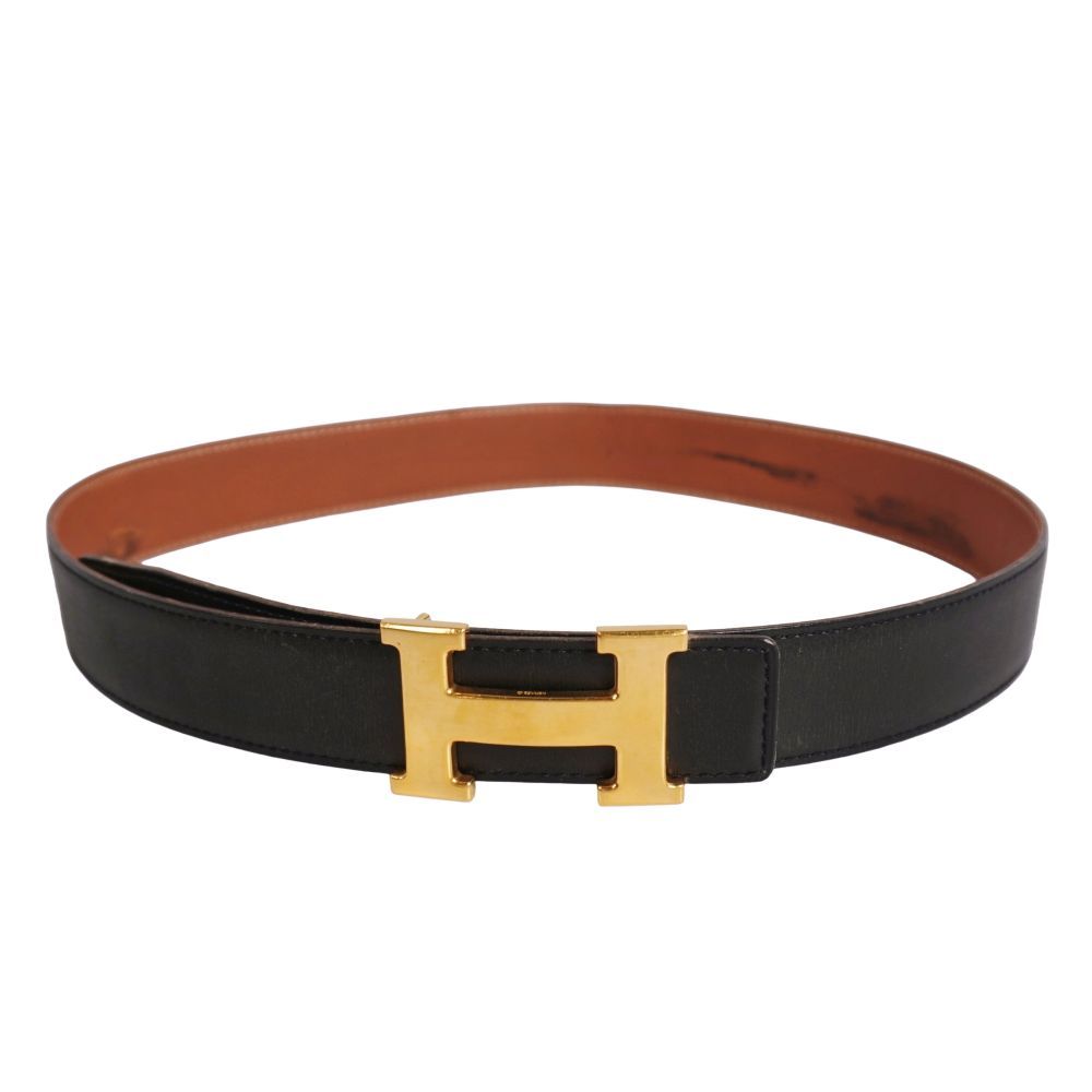 Hermes Vintage 96 Belt Leather Logo — view 2