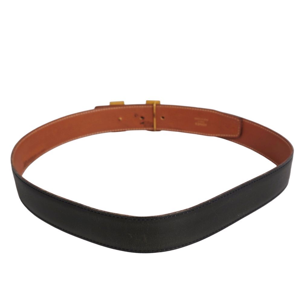Hermes Vintage 96 Belt Leather Logo — view 3