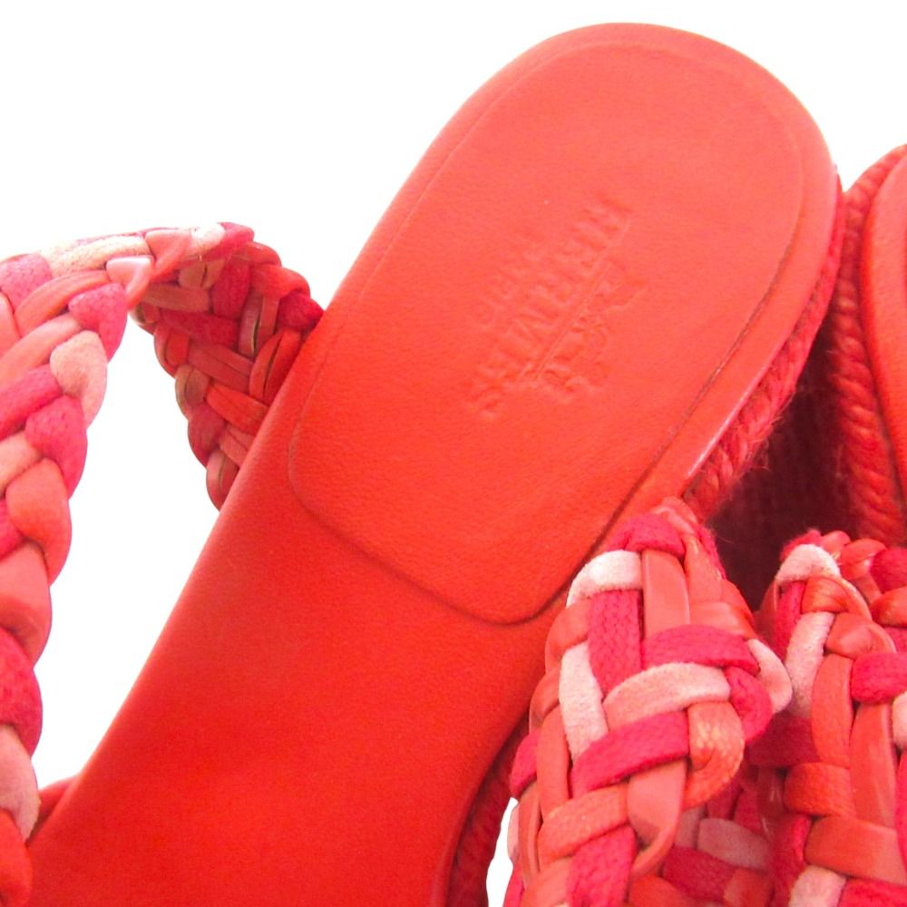 Hermes Braided Leather Ankle Strap Espadrille Sandals — view 6