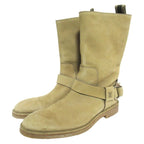 Louis Vuitton LV Logo Ring Leather Engineer Boots 8 Sand Beige