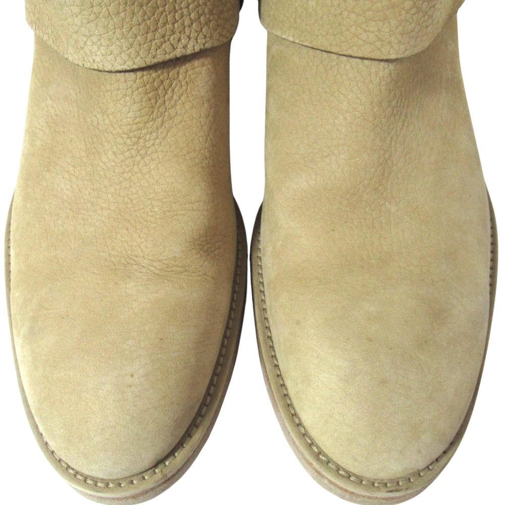 Louis Vuitton LV Logo Ring Leather Engineer Boots 8 Sand Beige