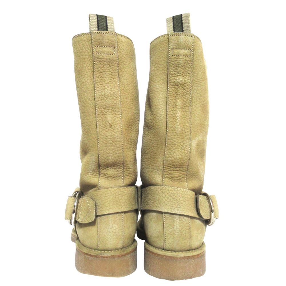 Louis Vuitton LV Logo Ring Leather Engineer Boots 8 Sand Beige