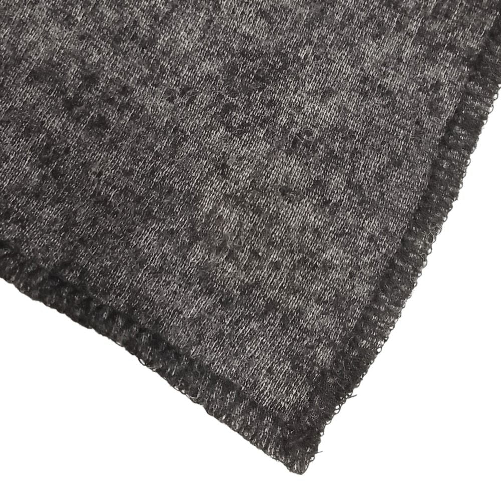 Chanel Silk Knit CC Logo Large Shawl Scarf Charcoal Gray — view 6