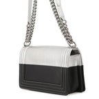 Chanel Chain Shoulder Bag Boy 25 CC Logo Bicolor Leather Black — view 2
