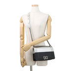 Chanel Chain Shoulder Bag Boy 25 CC Logo Bicolor Leather Black — view 5
