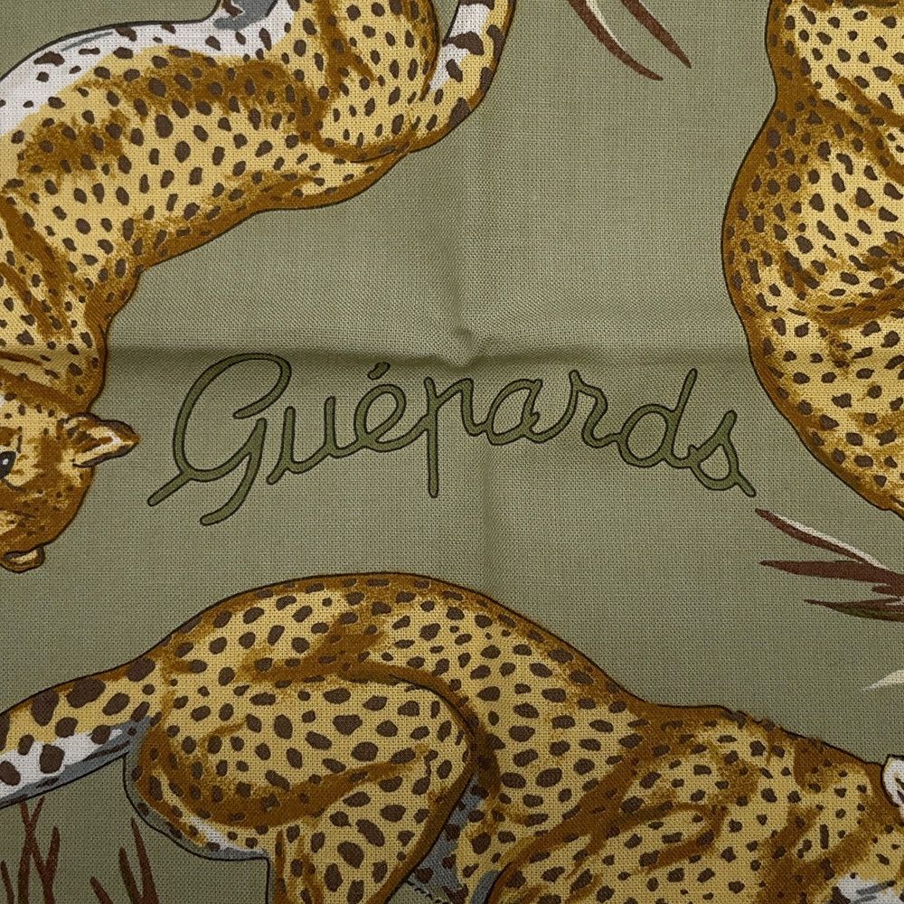 Hermes Scarf Carre 80 Cheetah Guepards Cotton — view 3