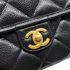 Chanel Backpack Quilted CC Logo Caviar Leather Black — view 6