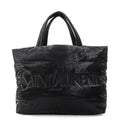 Saint Laurent Paris Tote Logo Silk Tech Canvas Black