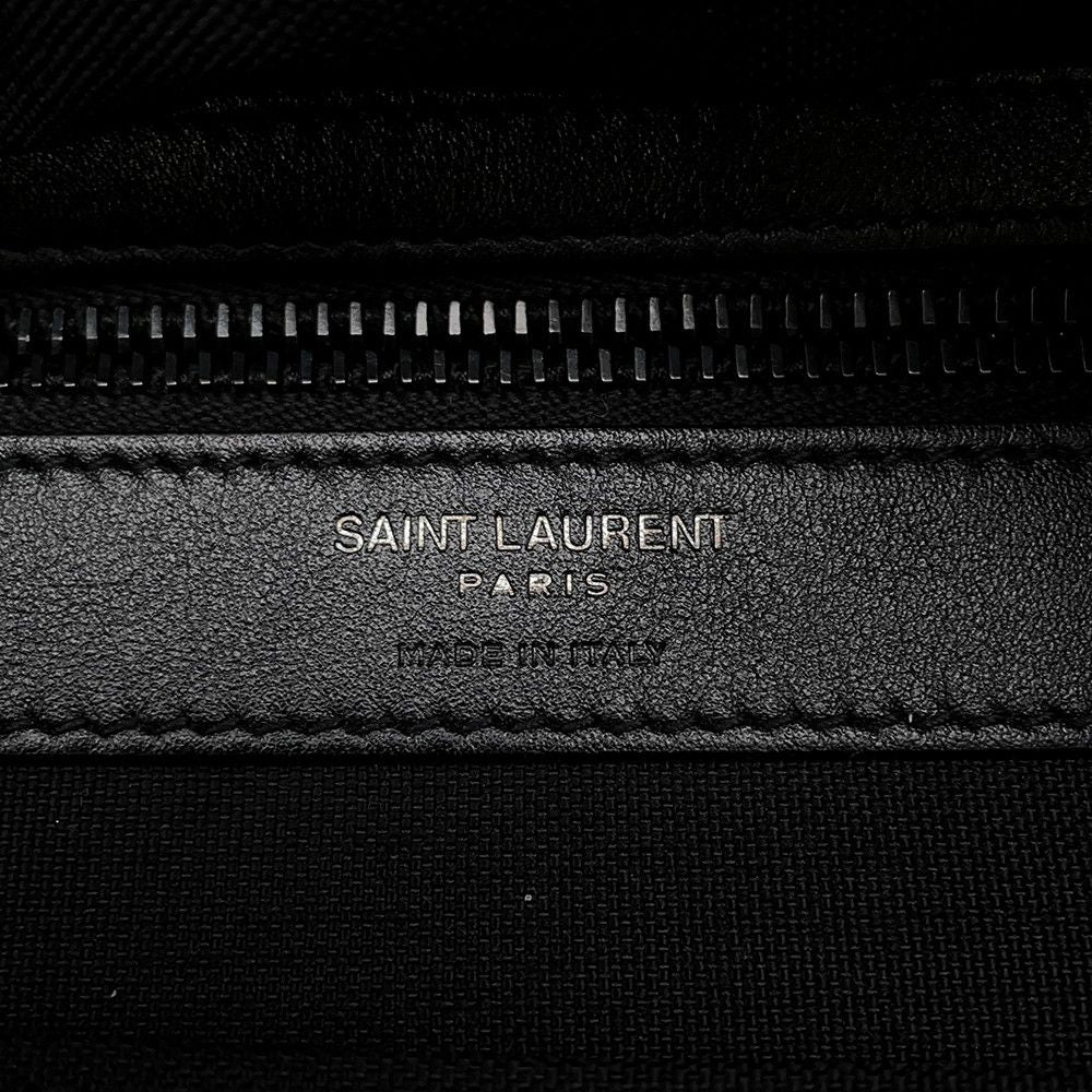 Saint Laurent Paris Belt Bag Logo Silk Tech Canvas Black — view 7