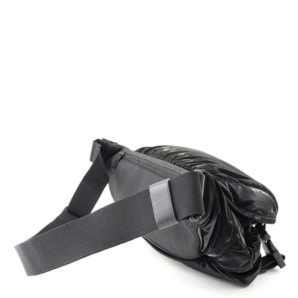 Saint Laurent Paris Belt Bag Logo Silk Tech Canvas Black — view 2